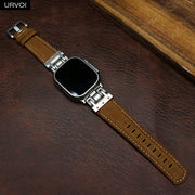 Leather Durable Wristband Mecha Design Strap for Apple Watch