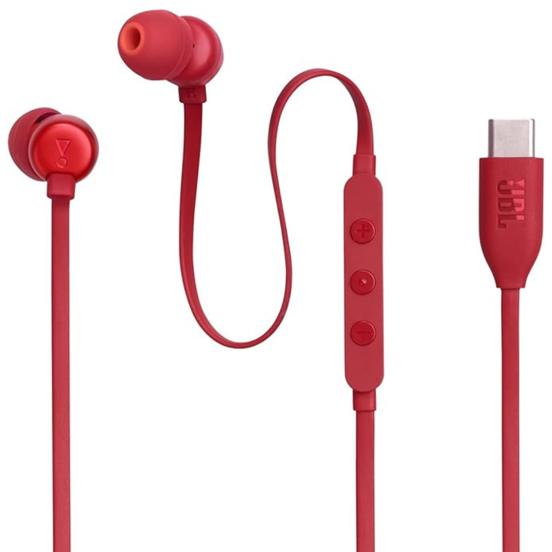 JBL TUNE 310C USB-C Wired Hi-Res In-Ear Headphones, Red