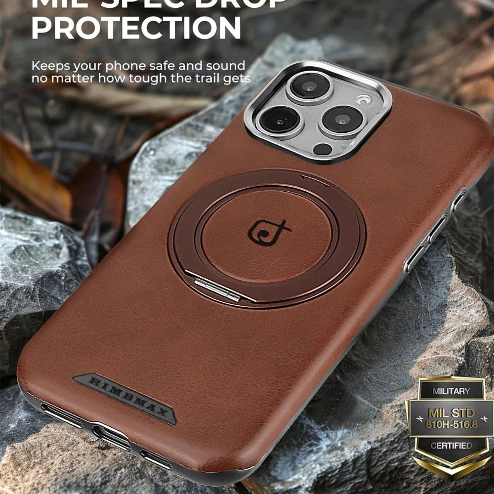 Rimbmax Luxury MagSafe Leather Texture Case for iphone