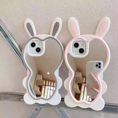 Cute Phone Case with Mirror – Soft Silicone Protective Cover for iPhone