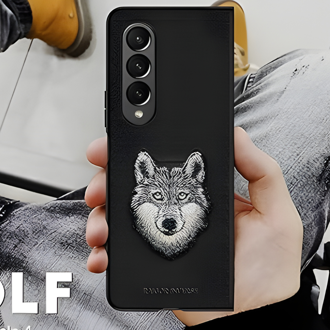 Wolf Series Shockproof Leather Premium Back Case Cover for Samsung Z Fold 4