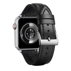 Leather Strap Silicone Inner Wax Leather Strap for Apple Watch
