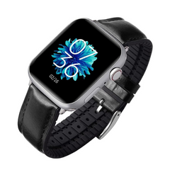 Leather Strap Silicone Inner Wax Leather Strap for Apple Watch