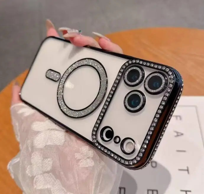 Luxury Diamond Case for iphone – Shockproof, Slim, Glitter Protective Cover with Camera Lens Protection