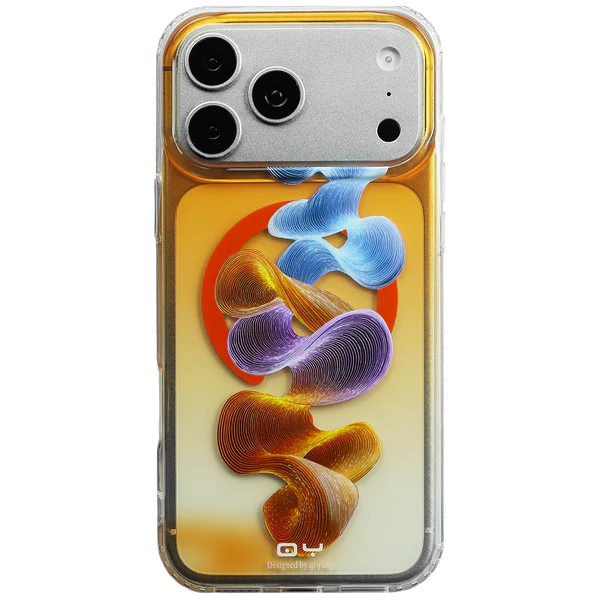Vibrant Waves Crystal Clear Case for iPhone 17 pro max