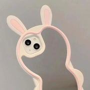 Cute Phone Case with Mirror – Soft Silicone Protective Cover for iPhone