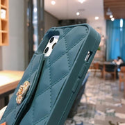 غطاء حماية لهاتف iPhone مع حقيبة يد ومحفظة بتصميم كروس للنساء والفتيات مع حامل بطاقات