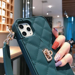 غطاء حماية لهاتف iPhone مع حقيبة يد ومحفظة بتصميم كروس للنساء والفتيات مع حامل بطاقات