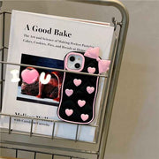 Cute Pink Bow & Hearts Silicone Case for iPhone – Soft 3D Girly Phone Cover for iphone 17 series