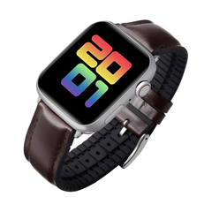 Leather Strap Silicone Inner Wax Leather Strap for Apple Watch