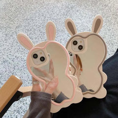 Cute Phone Case with Mirror – Soft Silicone Protective Cover for iPhone