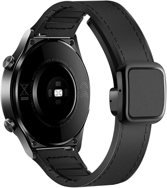 Premium 22mm Leather Watch Band – Magnetic Clasp  Strap & Compatible 22mm Smartwatches