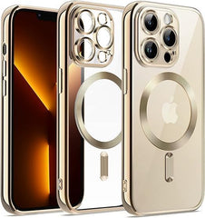 Magnetic Case [Support Magsafe Charger] Camera Lens Protector Full Protection TPU Shockproof Cover