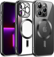 Magnetic Case [Support Magsafe Charger] Camera Lens Protector Full Protection TPU Shockproof Cover