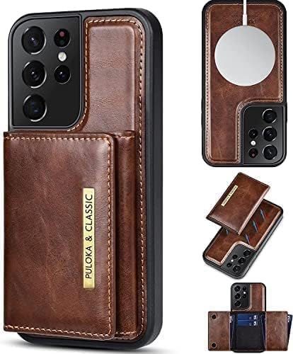 puolka  Leather Protective Wallet Case With Detachable Magnetic Wallet 5 In 1 for samsung