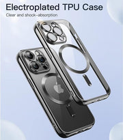 Magnetic Case [Support Magsafe Charger] Camera Lens Protector Full Protection TPU Shockproof Cover
