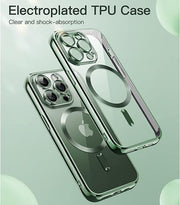 Magnetic Case [Support Magsafe Charger] Camera Lens Protector Full Protection TPU Shockproof Cover