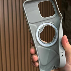 Logo Hole Silicone Case With Invisible Bracket Lens Protection