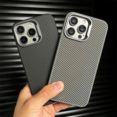 HENKS MagSafe Carbon Fiber with Metal Frame Case