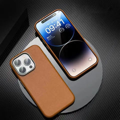 Luxury Business Retro Leather Slim Magnetic Wireless Charge Case for Magsafe for iPhone