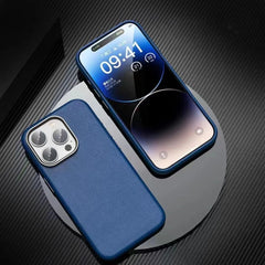 Luxury Business Retro Leather Slim Magnetic Wireless Charge Case for Magsafe for iPhone