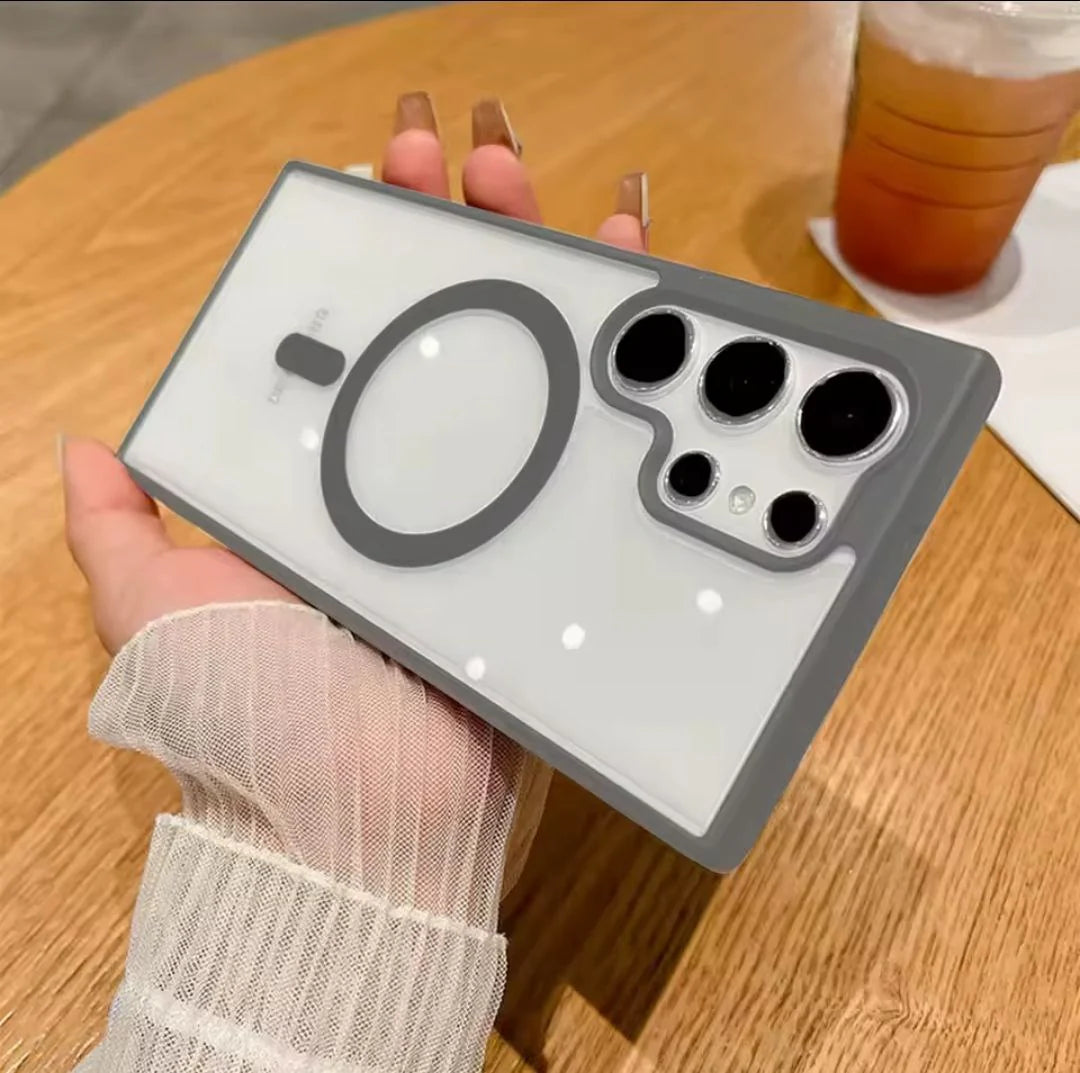 Transperent frame magsafe case for samsung