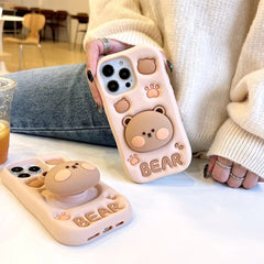 Silicone Case 3D bear Shapes For iPhone