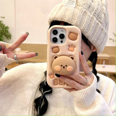 Silicone Case 3D bear Shapes For iPhone