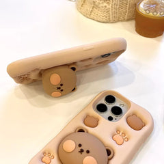 Silicone Case 3D bear Shapes For iPhone