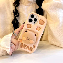 Silicone Case 3D bear Shapes For iPhone