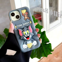 Soft Silicone 3D Back Cover With Tom And Jerry Cartoon
