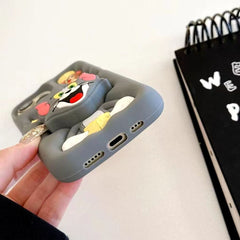 Soft Silicone 3D Back Cover With Tom And Jerry Cartoon