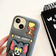 Soft Silicone 3D Back Cover With Tom And Jerry Cartoon