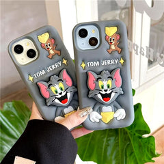 Soft Silicone 3D Back Cover With Tom And Jerry Cartoon