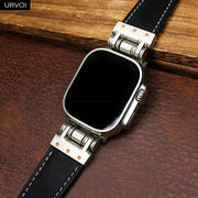 Leather Durable Wristband Mecha Design Strap for Apple Watch