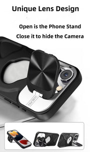 Logo Hole Silicone Case With Invisible Bracket Lens Protection