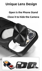 Logo Hole Silicone Case With Invisible Bracket Lens Protection