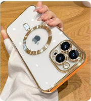 Magnetic Case [Support Magsafe Charger] Camera Lens Protector Full Protection TPU Shockproof Cover