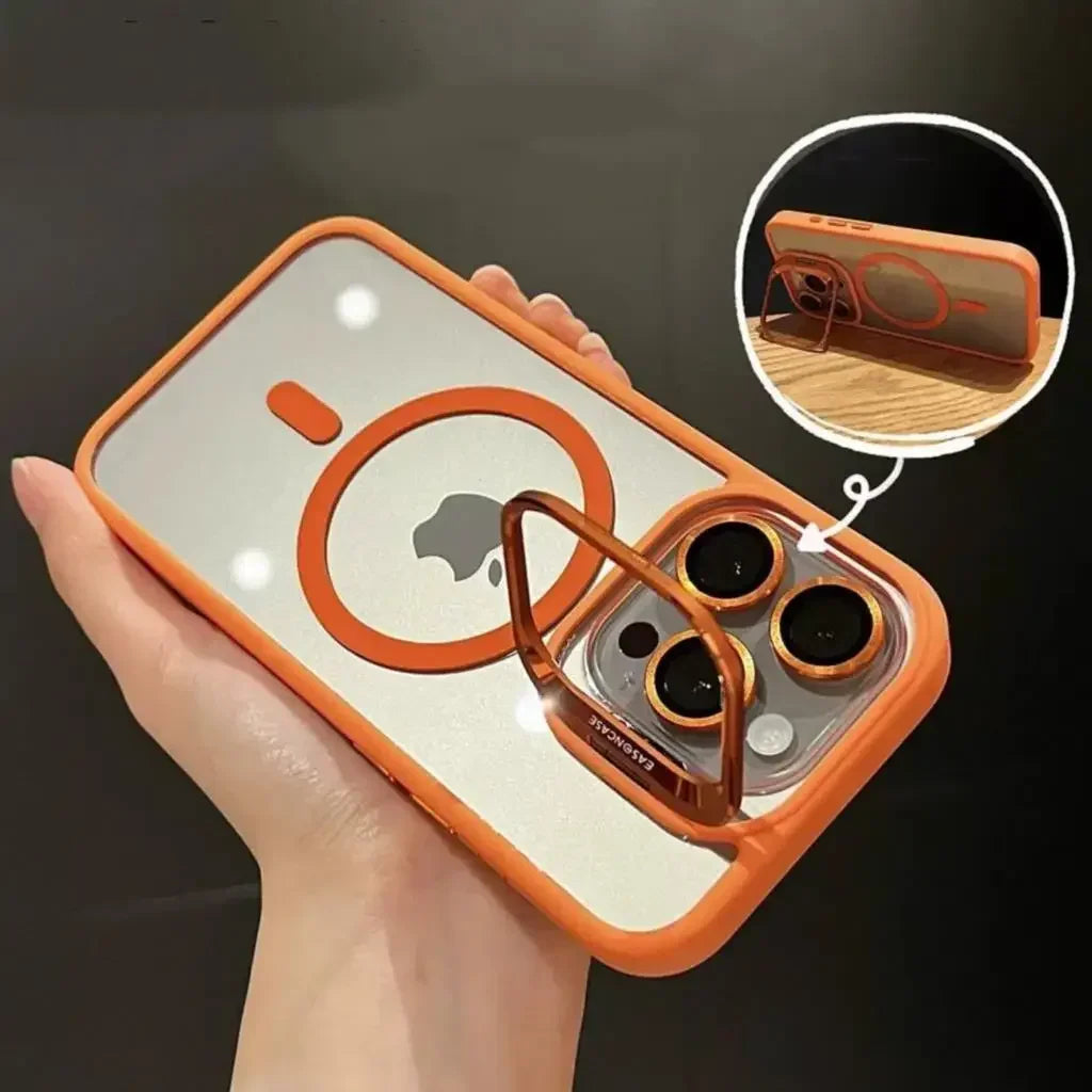 MagSafe Transparent Case with Stand & Matching Camera Lens Protectors for iPhone