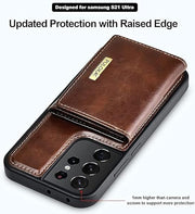 puolka  Leather Protective Wallet Case With Detachable Magnetic Wallet 5 In 1 for samsung