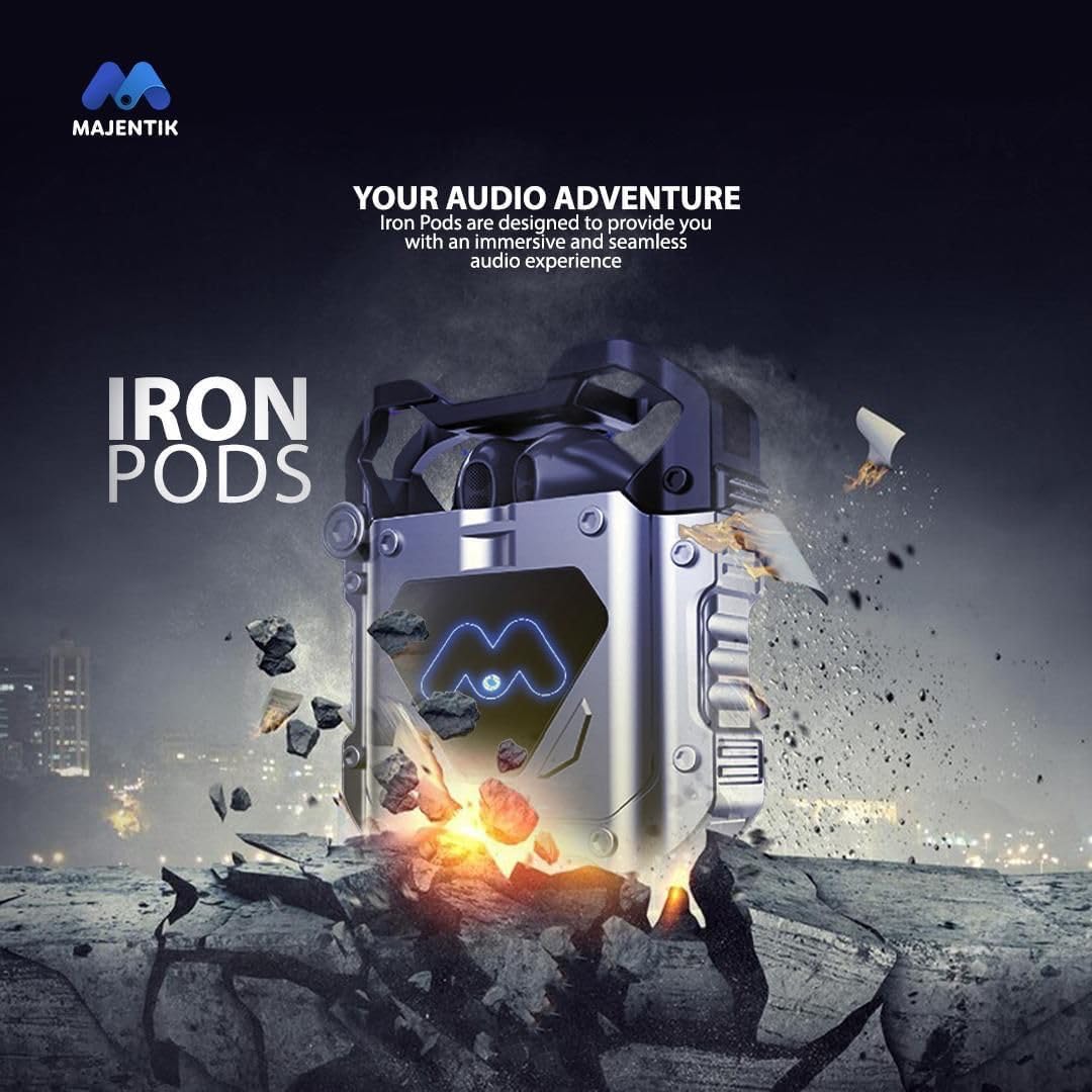 Majentik Iron Pods Metal Gaming Headset with Ultra Clear HD Stereo Sound