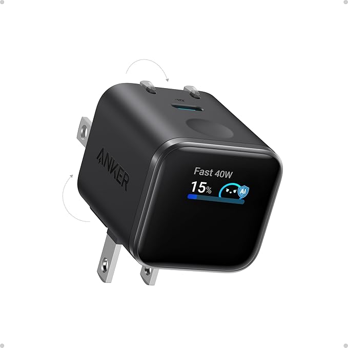Anker Nano Wall Charger 45W Smart Display 180° Foldable