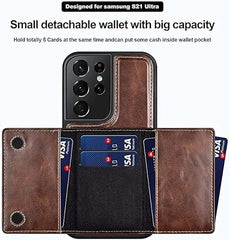 puolka  Leather Protective Wallet Case With Detachable Magnetic Wallet 5 In 1 for samsung