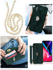 غطاء حماية لهاتف iPhone مع حقيبة يد ومحفظة بتصميم كروس للنساء والفتيات مع حامل بطاقات