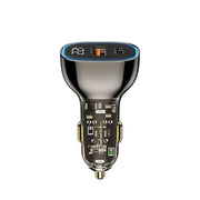 شاحن سيارة شفاف RCC-N21 بقوة 95 واط بتقنية PD3.0+QC3.0 مع شاشة رقمية - أسود