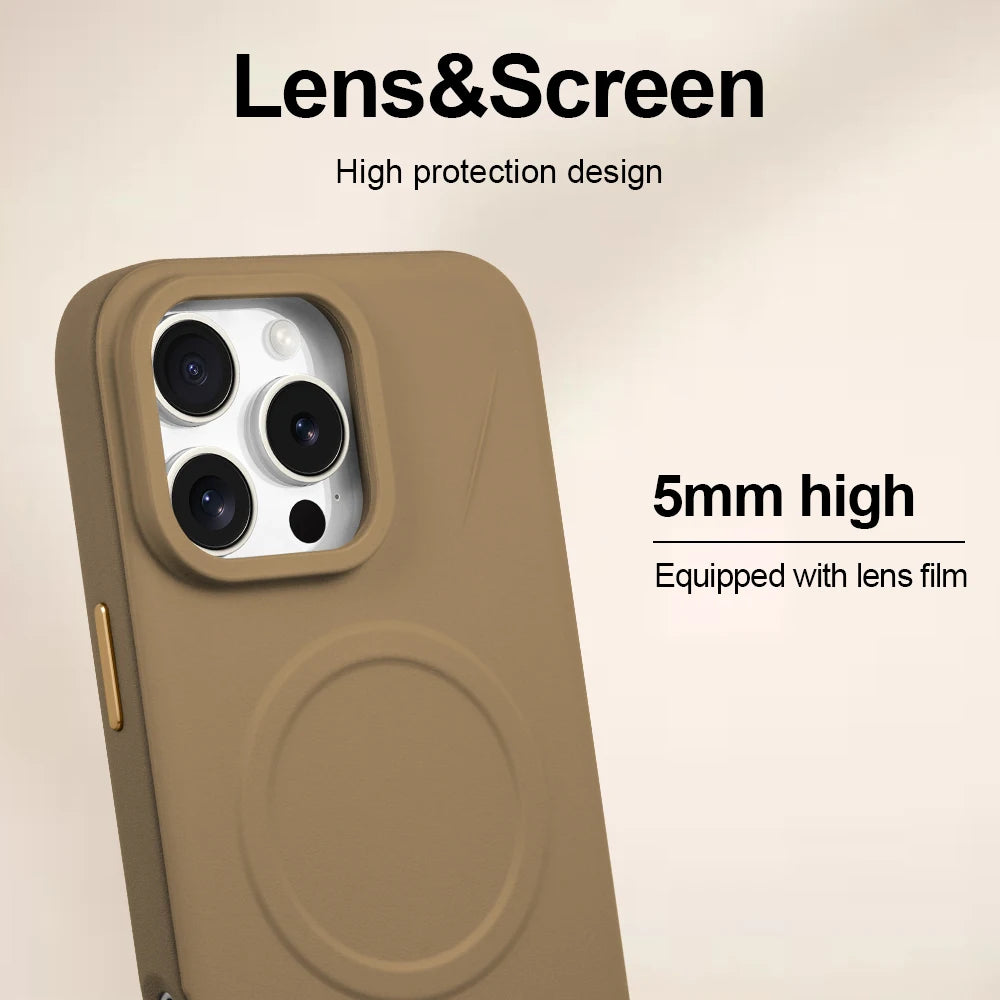 MagSafe Soft Silicone Case with Camera Protection – Elegant Matte Finish for iPhone