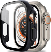 Shockproof Case Containing tempered glass screen protector  Fits Apple Watch Ultra 49MM - Black