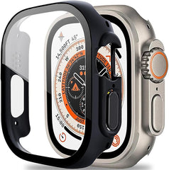 Shockproof Case Containing tempered glass screen protector  Fits Apple Watch Ultra 49MM - Black