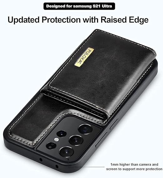 puolka  Leather Protective Wallet Case With Detachable Magnetic Wallet 5 In 1 for samsung