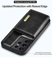 puolka  Leather Protective Wallet Case With Detachable Magnetic Wallet 5 In 1 for samsung